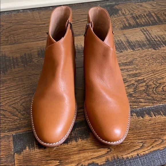Madewell Kelci Flat boot ankle leather brown aa191 - Picture 3 of 4